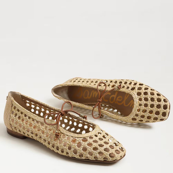 Sam Edelman Marcie Ballet Flat in Bleached Beechwood/Saddle