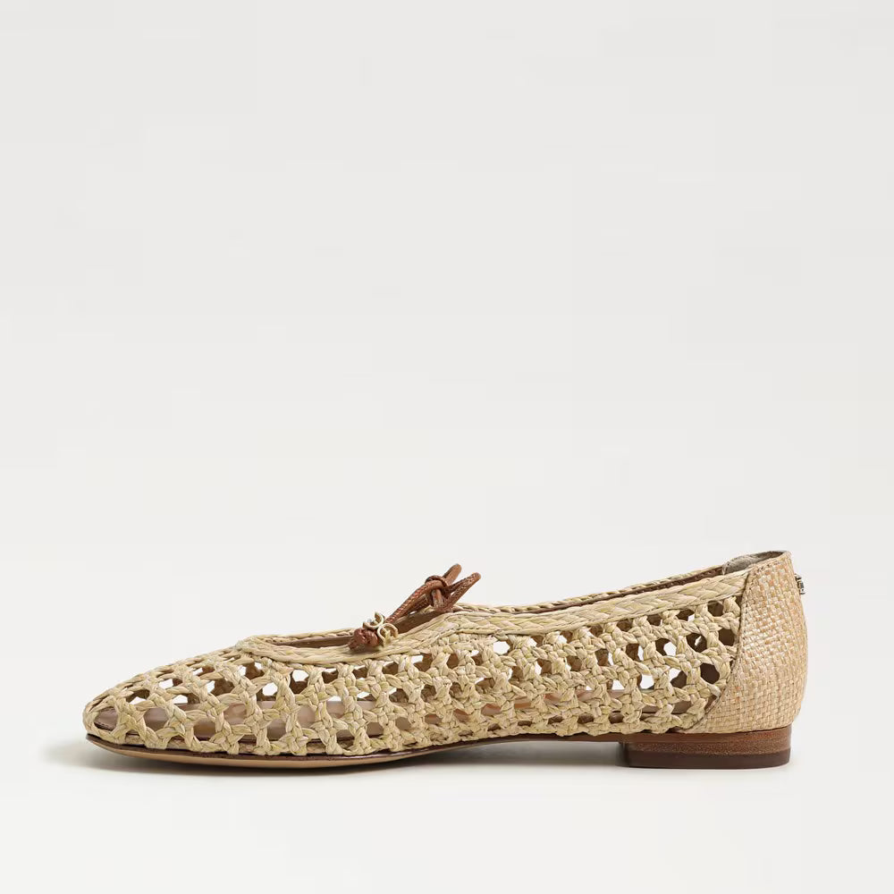 Sam Edelman Marcie Ballet Flat in Bleached Beechwood/Saddle