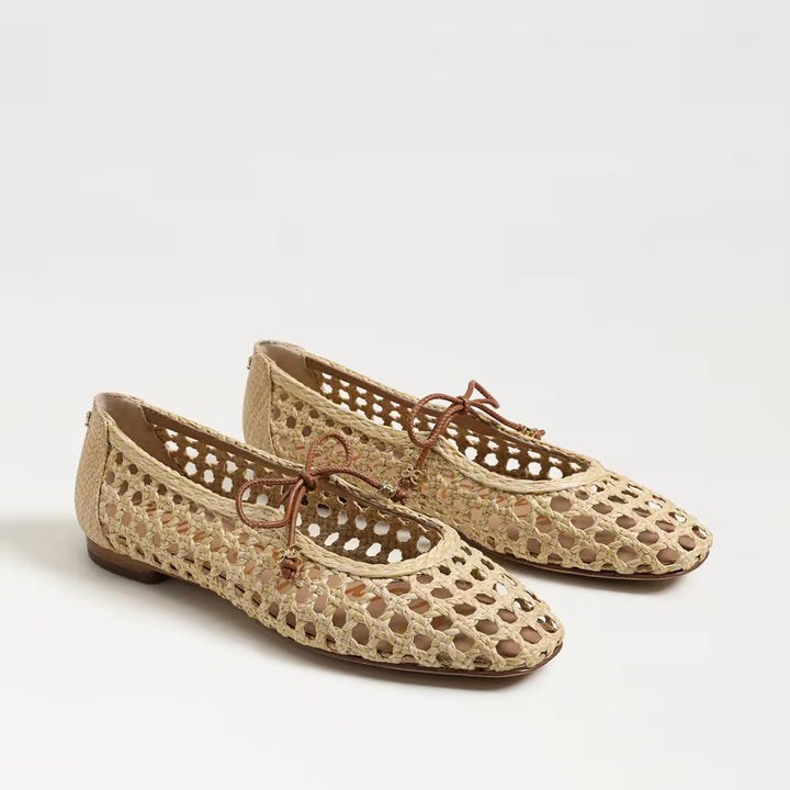 Sam Edelman Marcie Ballet Flat in Bleached Beechwood/Saddle