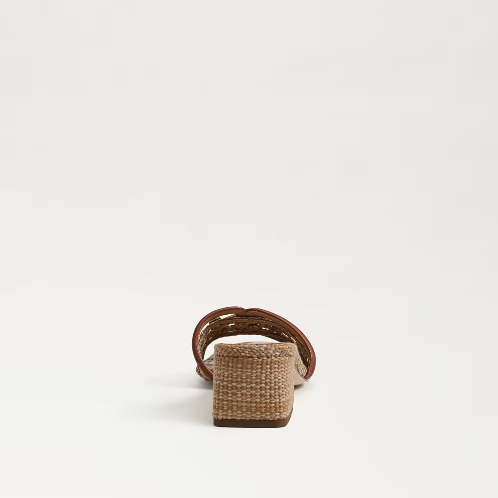 Sam Edelman Waylon Weave Slide Sandal in Rich Cognac Leather