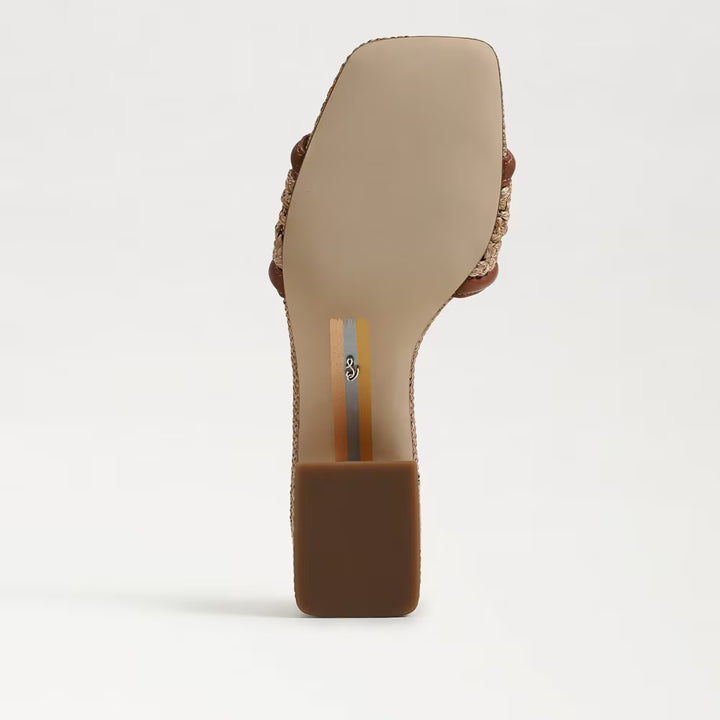 Sam Edelman Waylon Weave Slide Sandal in Rich Cognac Leather