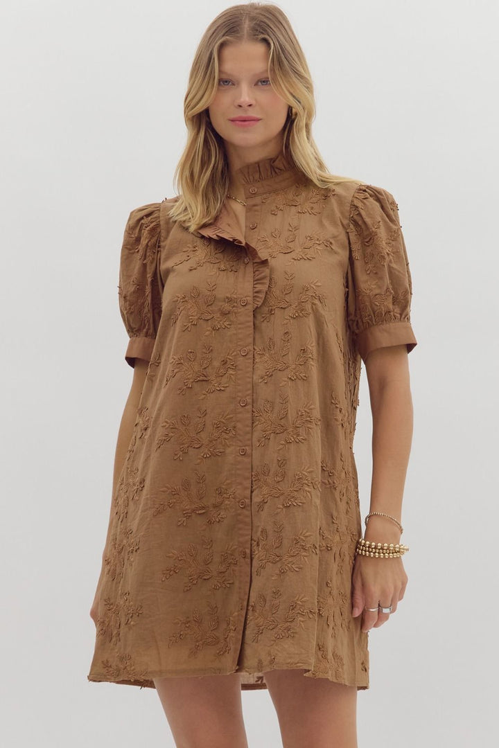 I Want To Know Floral Mini Dress in Brown
