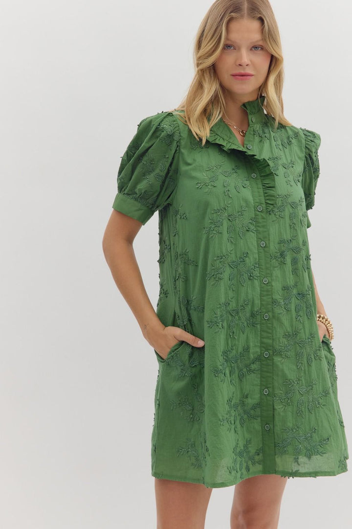 I Want To Know Floral Mini Dress in Green