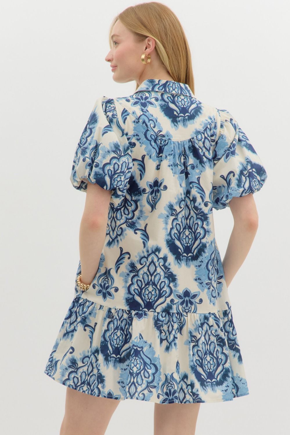 Something To See Blue Floral Printed Dress