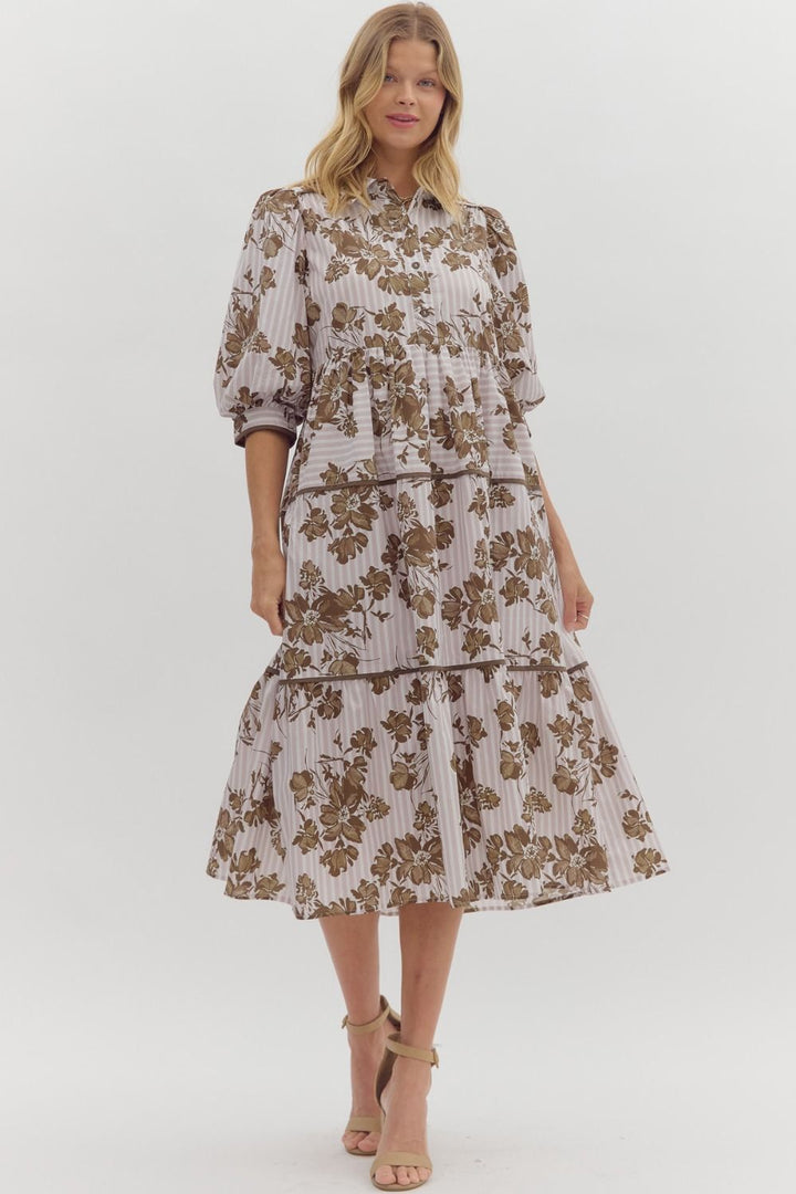 Had To Be There Brown Floral Dress