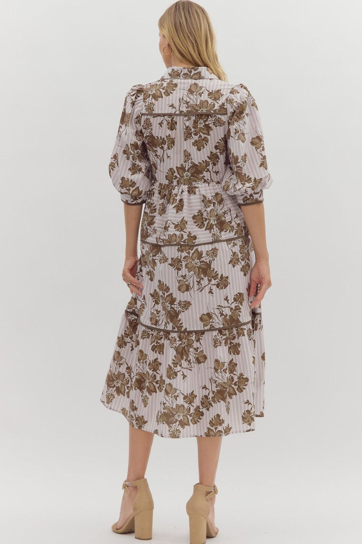 Had To Be There Brown Floral Dress