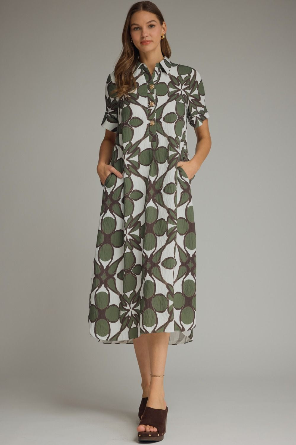 All For It Olive Green Maxi Dress