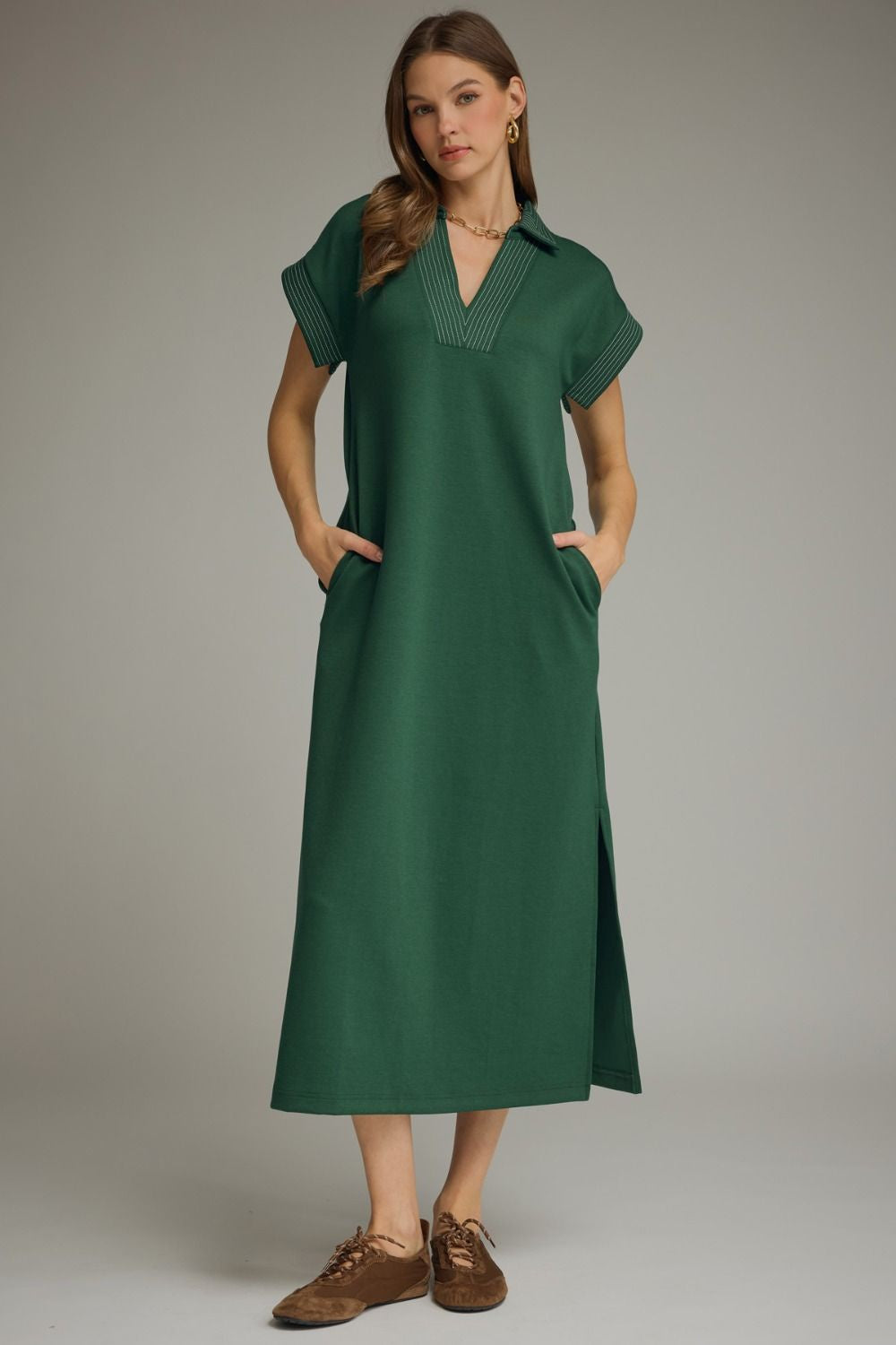 In Perfect Order Maxi Dress in Forest Green