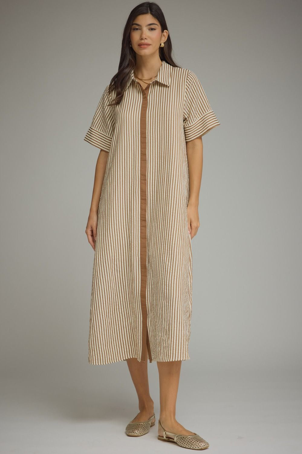 Make It Look Easy Brown Maxi Dress