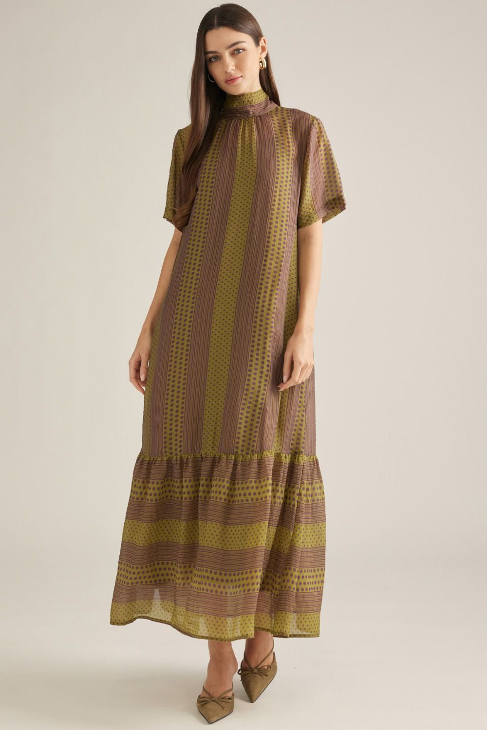 From Time To Time Olive Maxi Dress