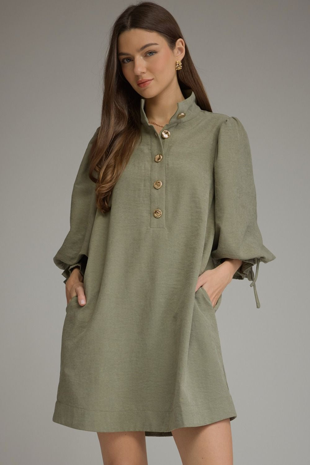 Wish You Were Here Mini Dress in Olive