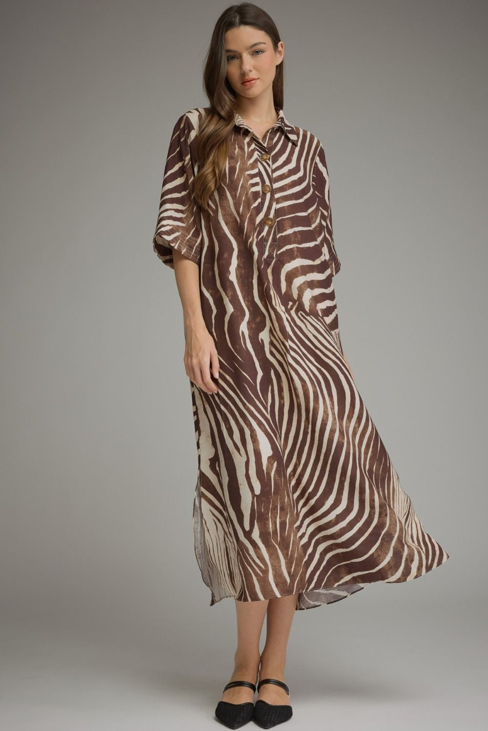 Moving Right Along Animal Print Maxi Dress