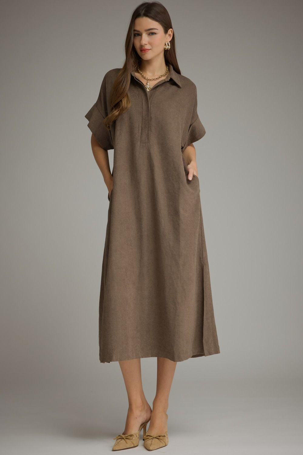 Perfect Timing Brown Maxi Dress