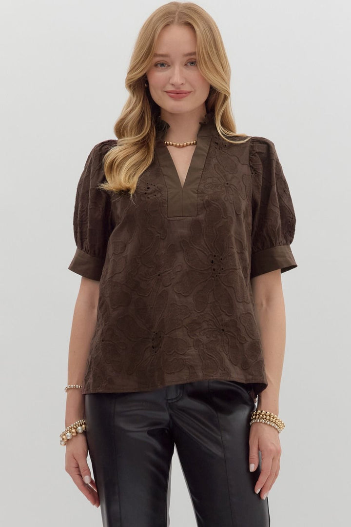 Catching Dreams Brown Floral Top