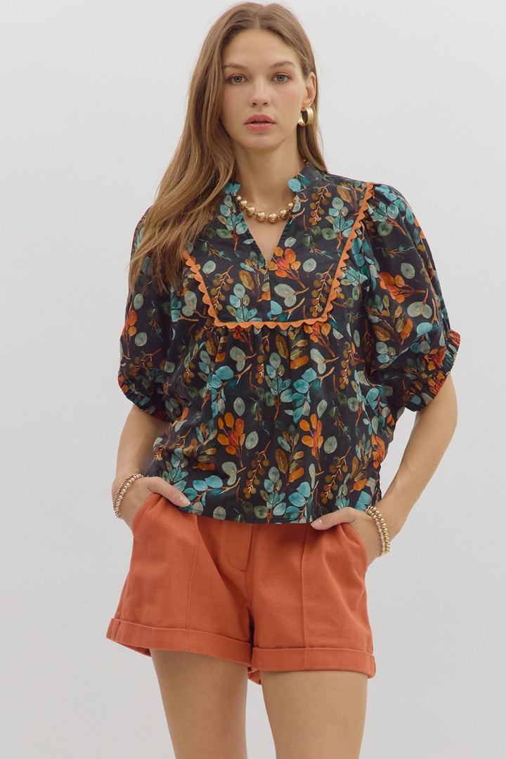 All Yours Black Floral Top