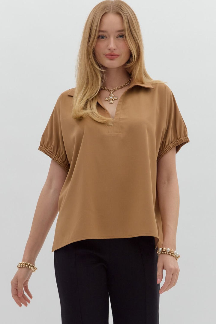 Take A Moment Brown Top