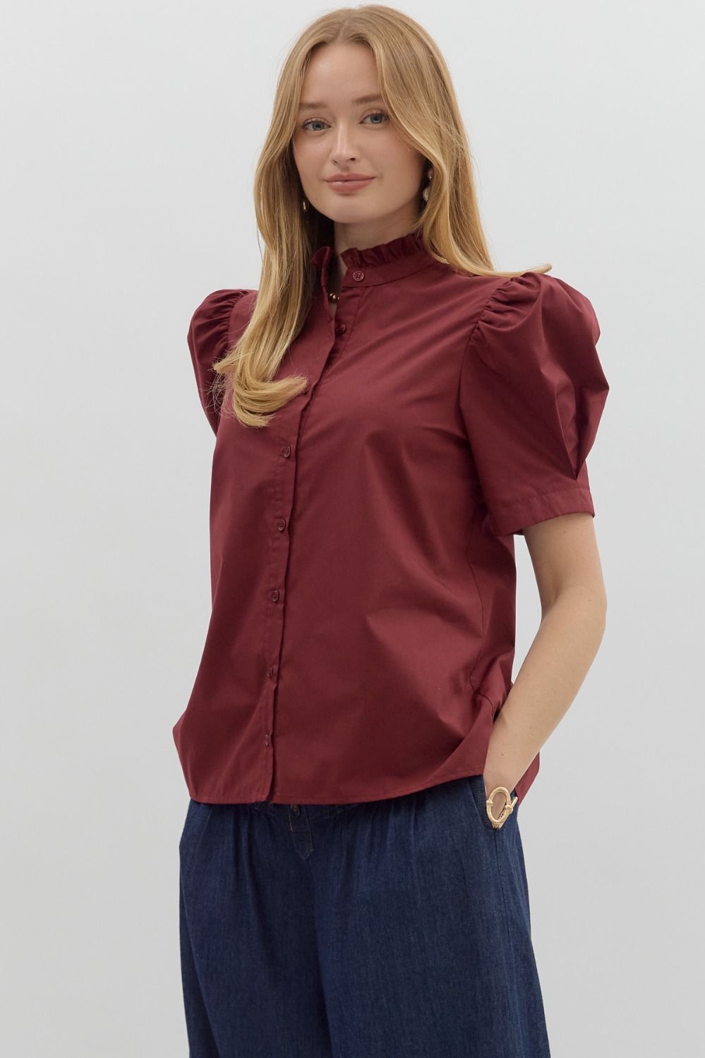 Whatever Happens Top in Burgundy
