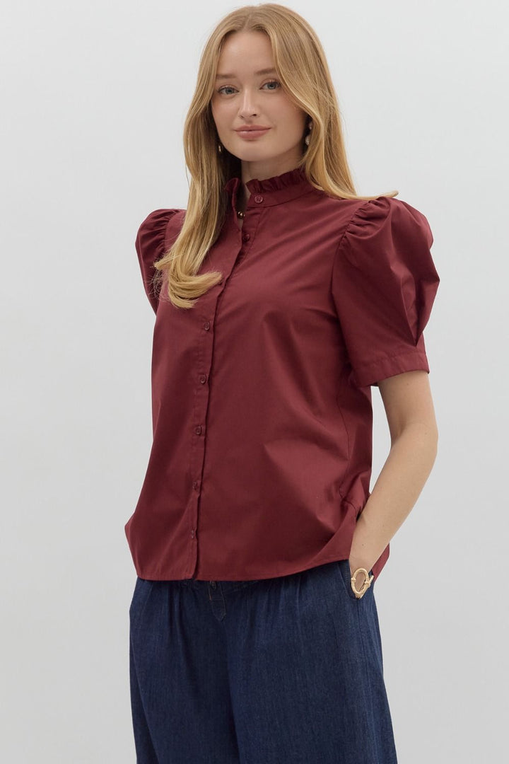 Whatever Happens Top in Burgundy