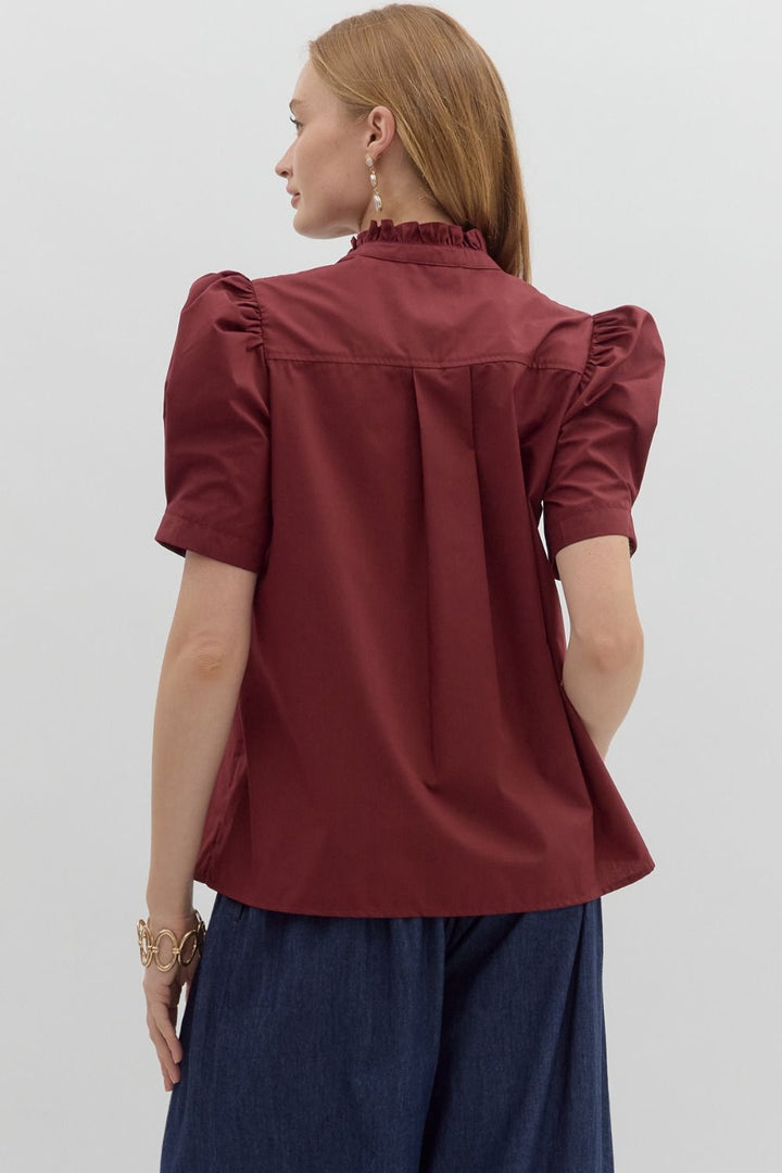 Whatever Happens Top in Burgundy