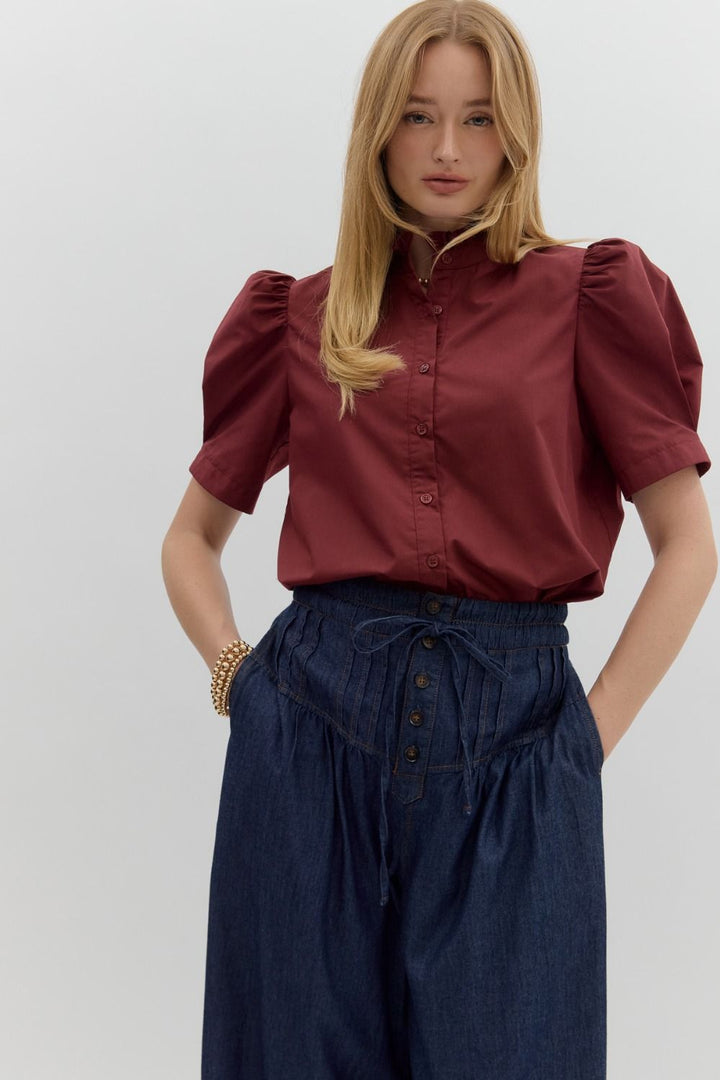 Whatever Happens Top in Burgundy