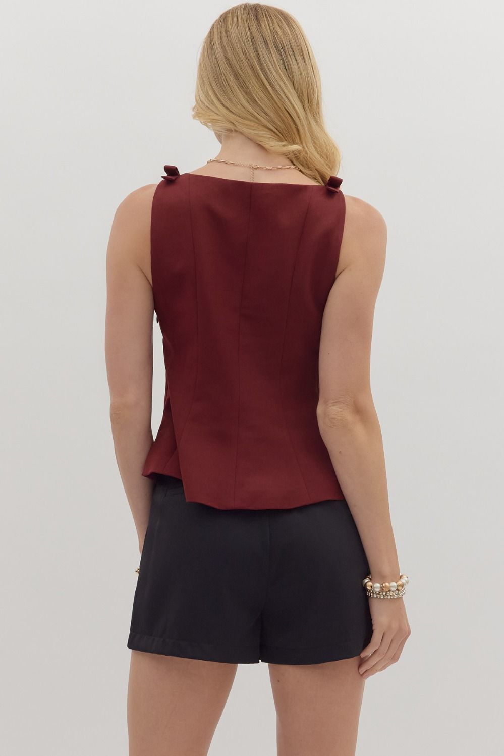 All My Life Burgundy Sleeveless Top