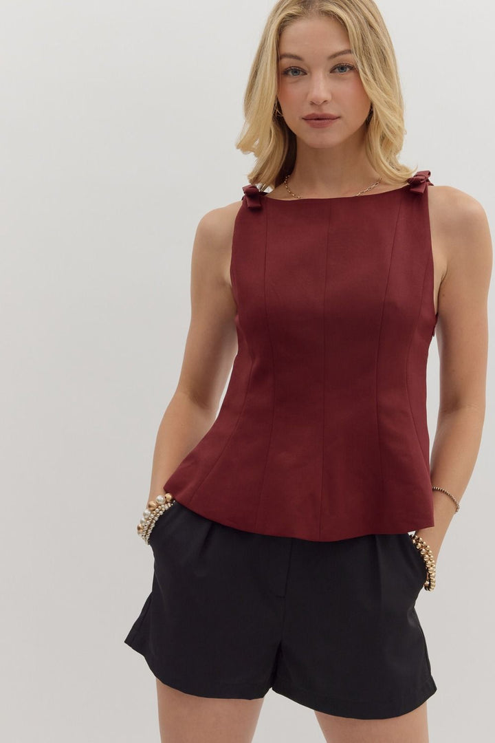 All My Life Burgundy Sleeveless Top