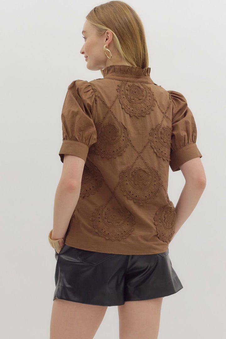 Take The Chance Top in Brown