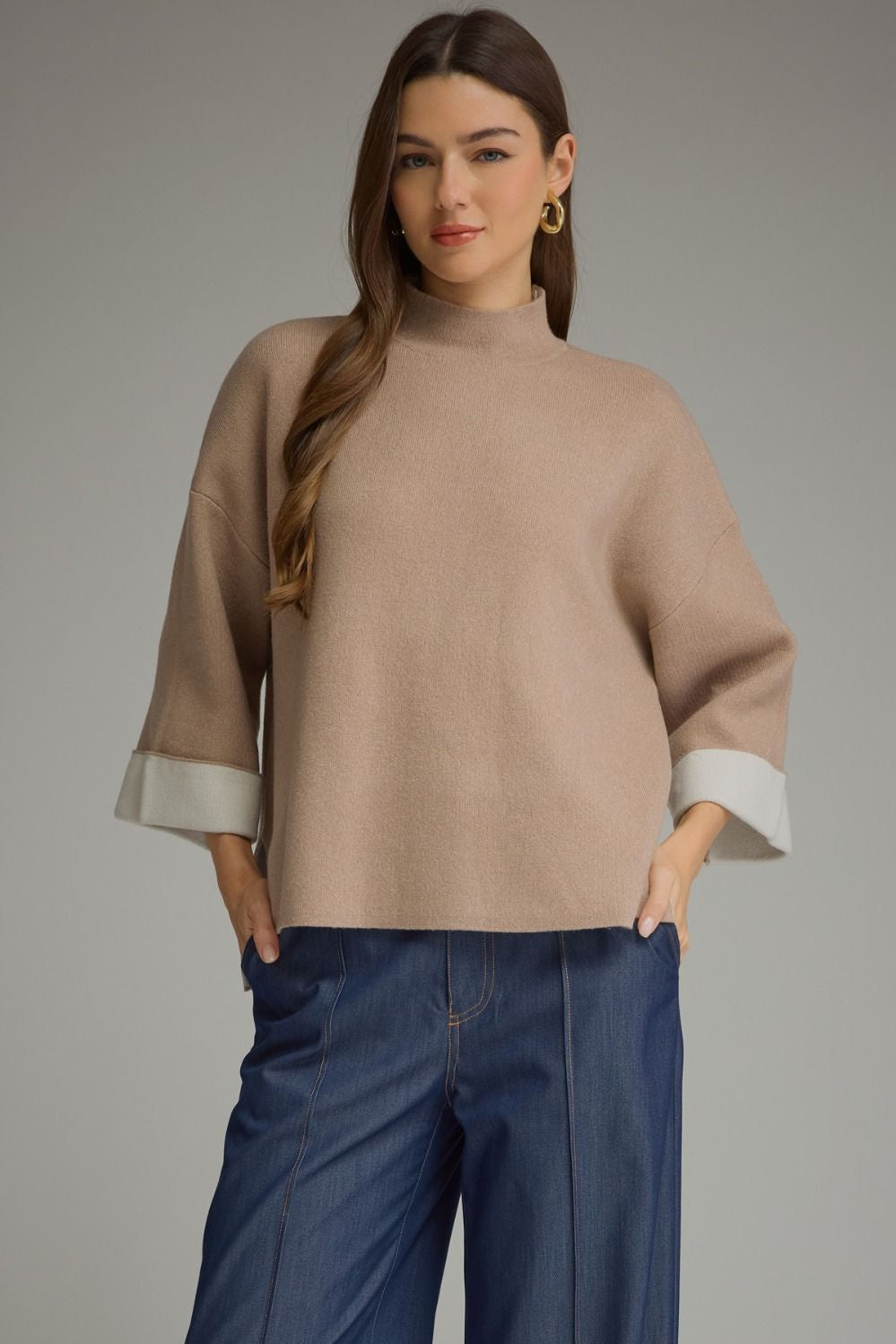 With Intention Taupe Sweater