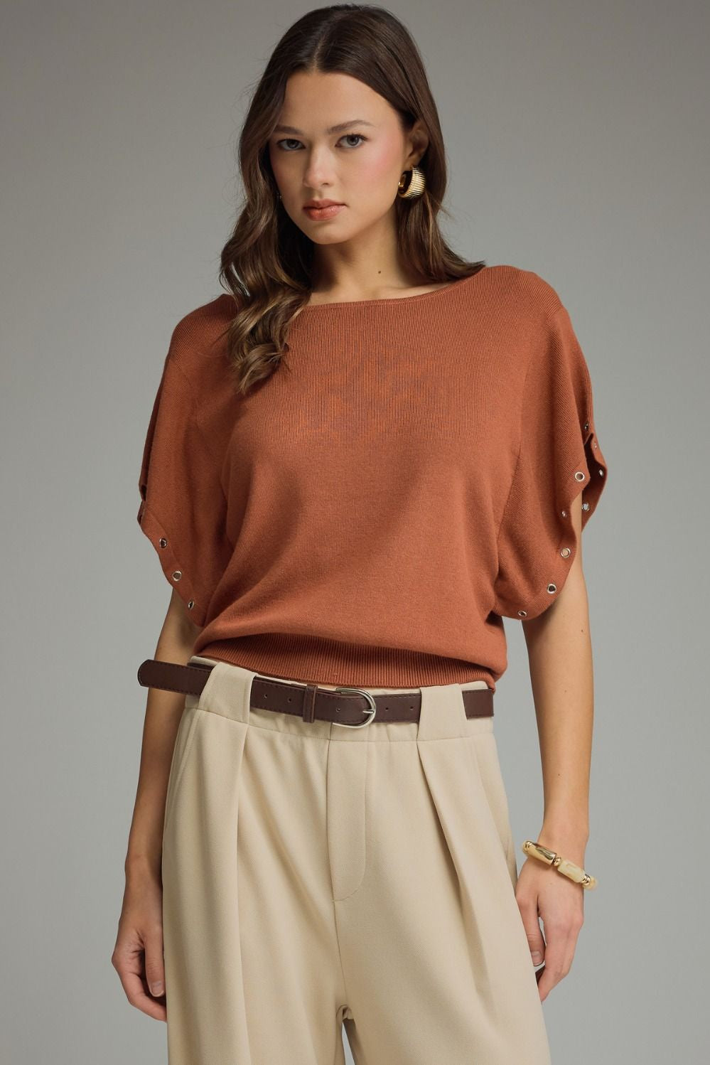 Just What You Wanted Brown Knit Top