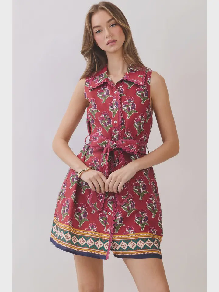 Be Bold Floral Burgundy Mini Dress