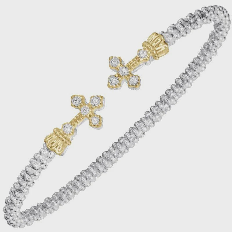 Vahan 2mm Petite Divine Diamond Cross Cuff