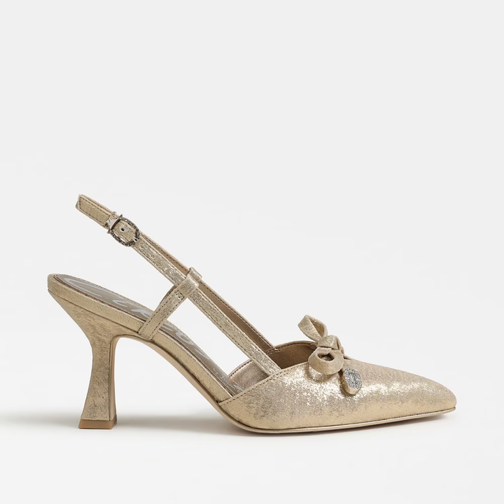 Circus NY by Sam Edelman Monica Slingback Pump in Soft Gold Shimmer Fabric