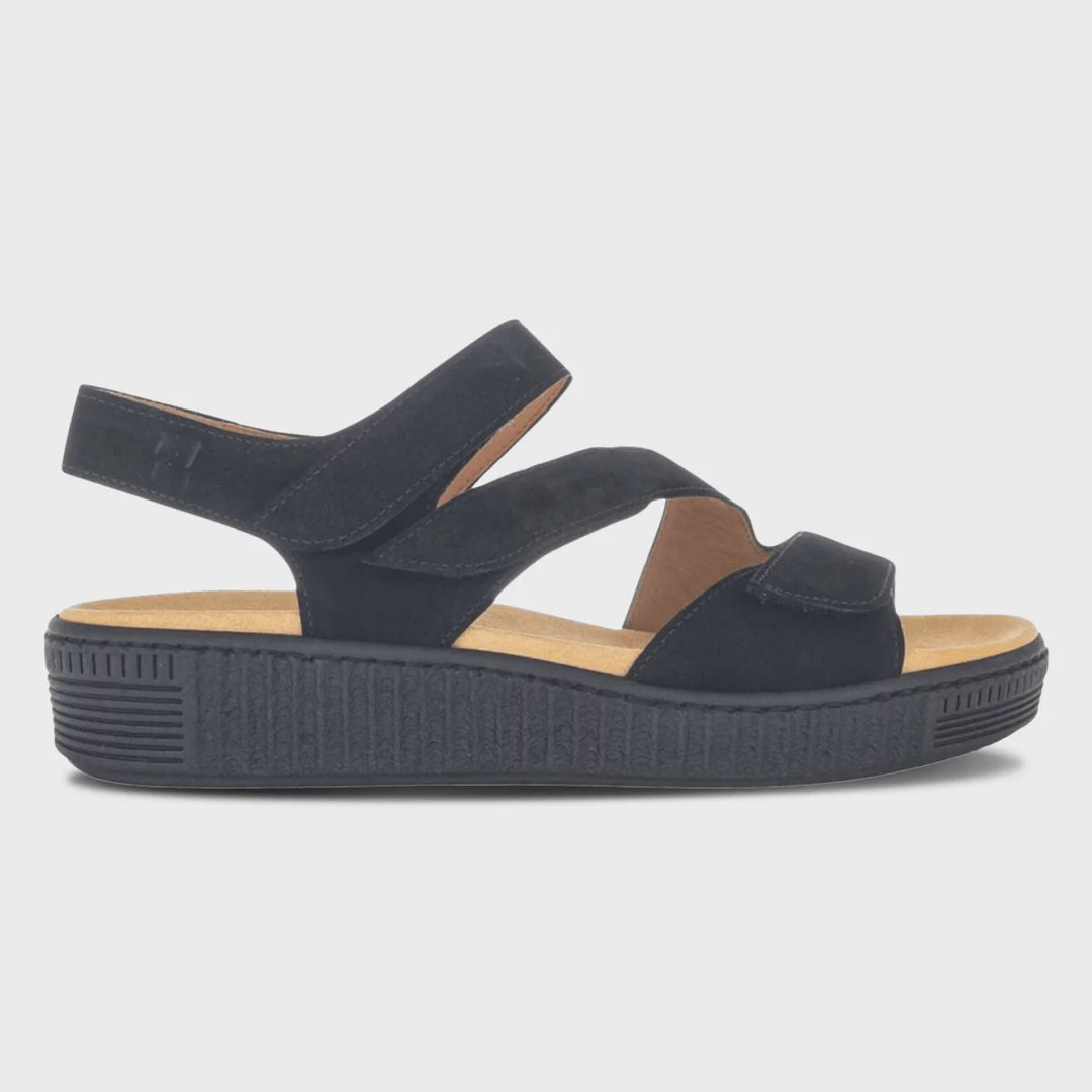Gabor Small Black Wedge Sandal