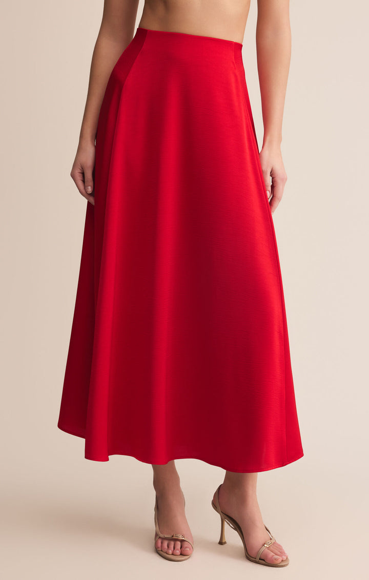 Z Supply Northpointe Midi Skirt in Festive Red