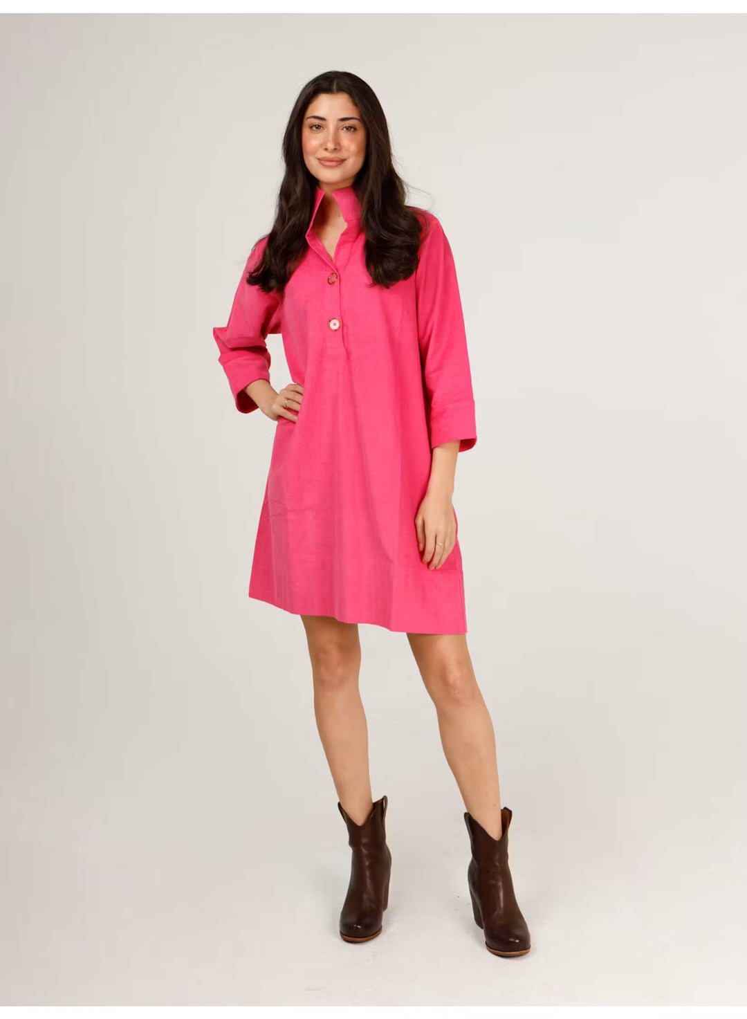 Holly Shae Arden Dress in Hot Pink Cord