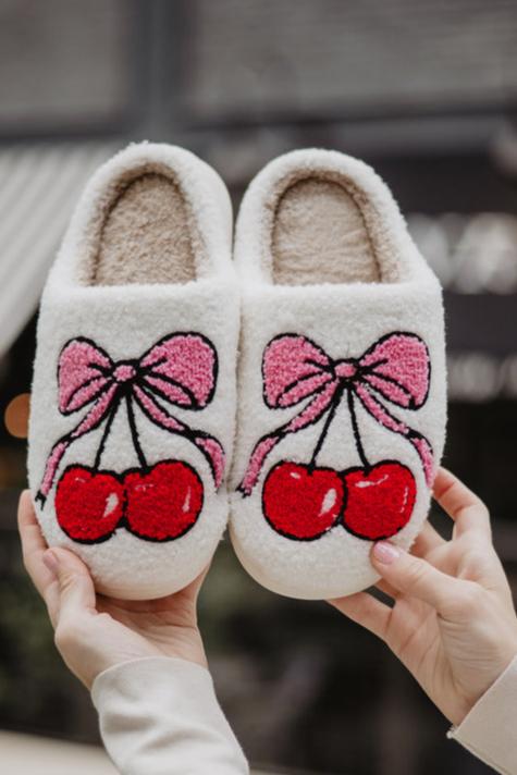 Cherry Bow Slippers Shoes