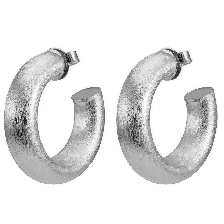 Shelia Fajl Shiny Small Chantal Hoops 1.25"" in Silver