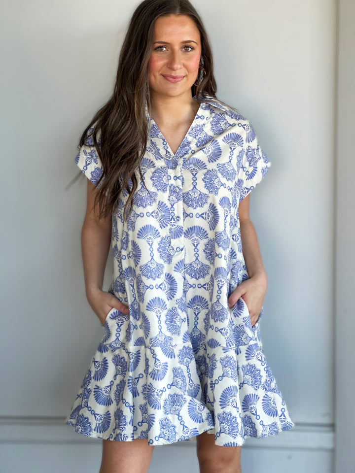 Made For This Blue Printed Mini Dress