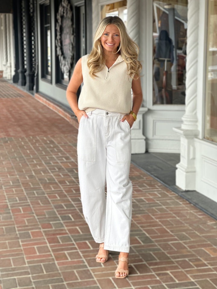 The Bethany Sweater Vest in Ivory