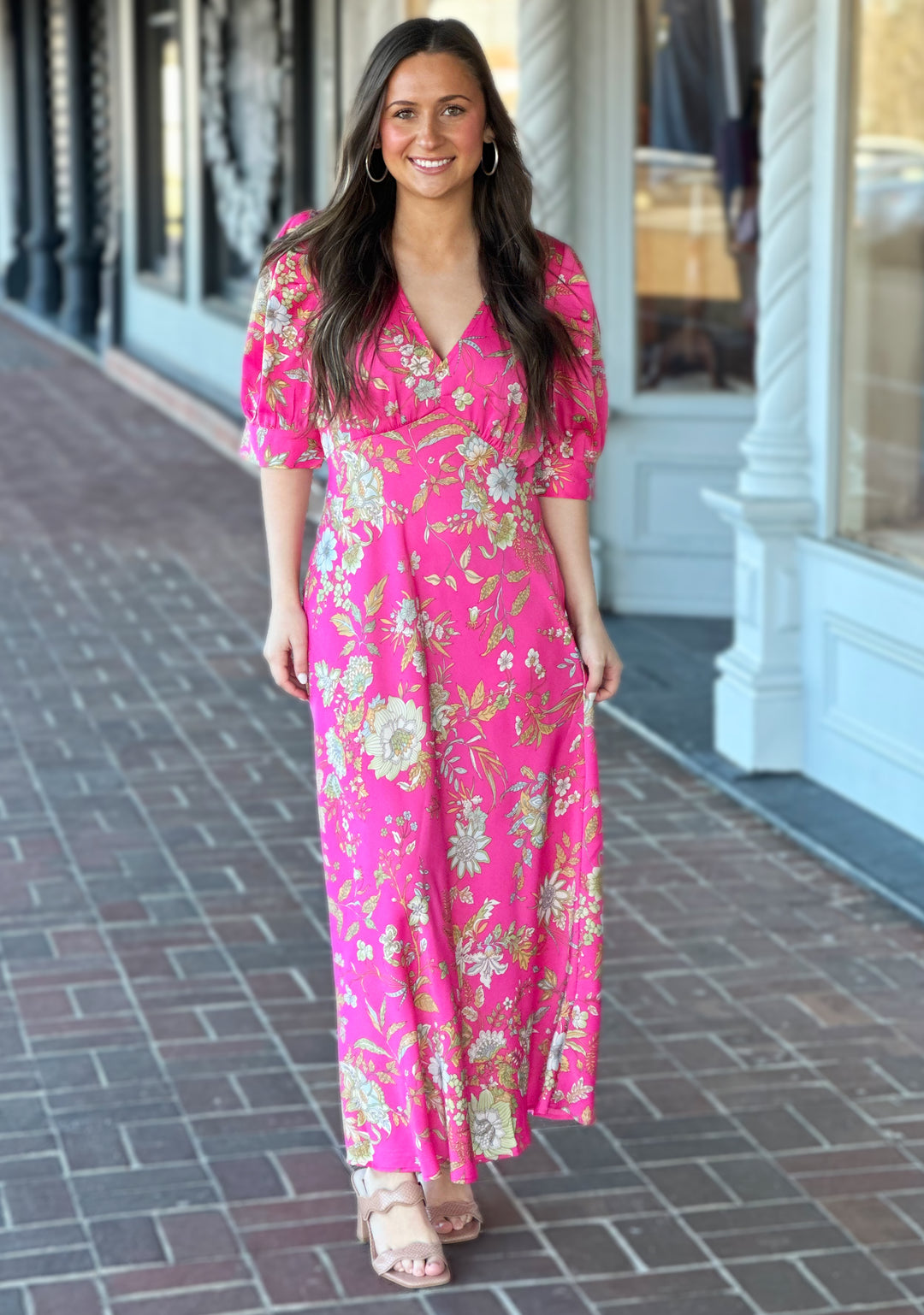 When We Met Pink Floral Dress