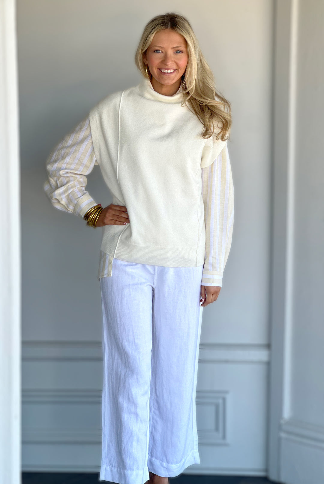 Same Feelings Cream Mock Neck Sweater