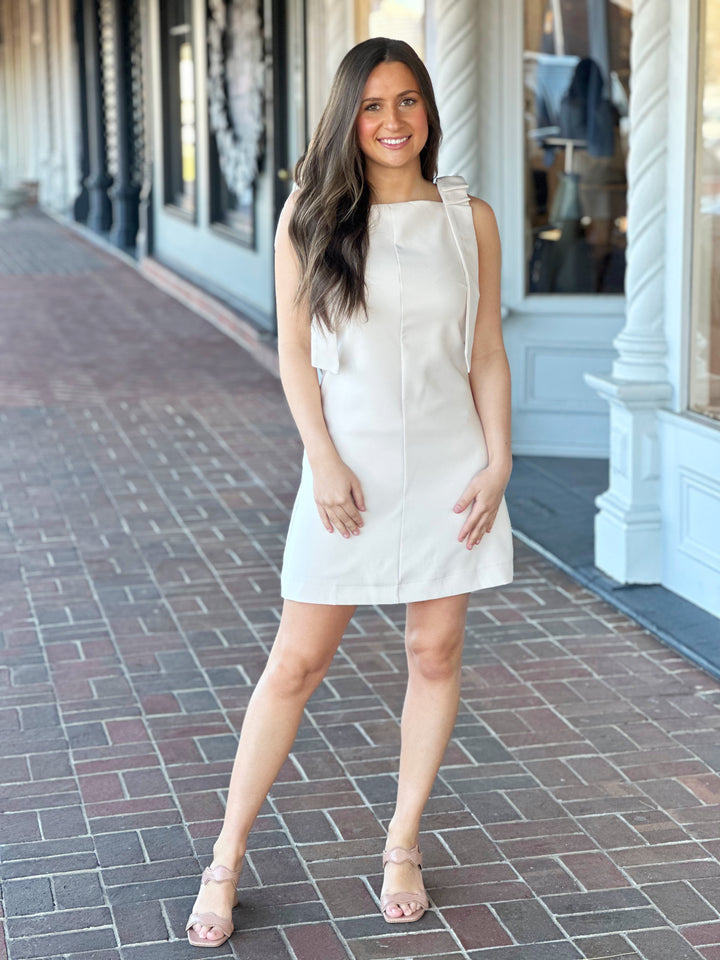 At First Sight Cream Bow Dress