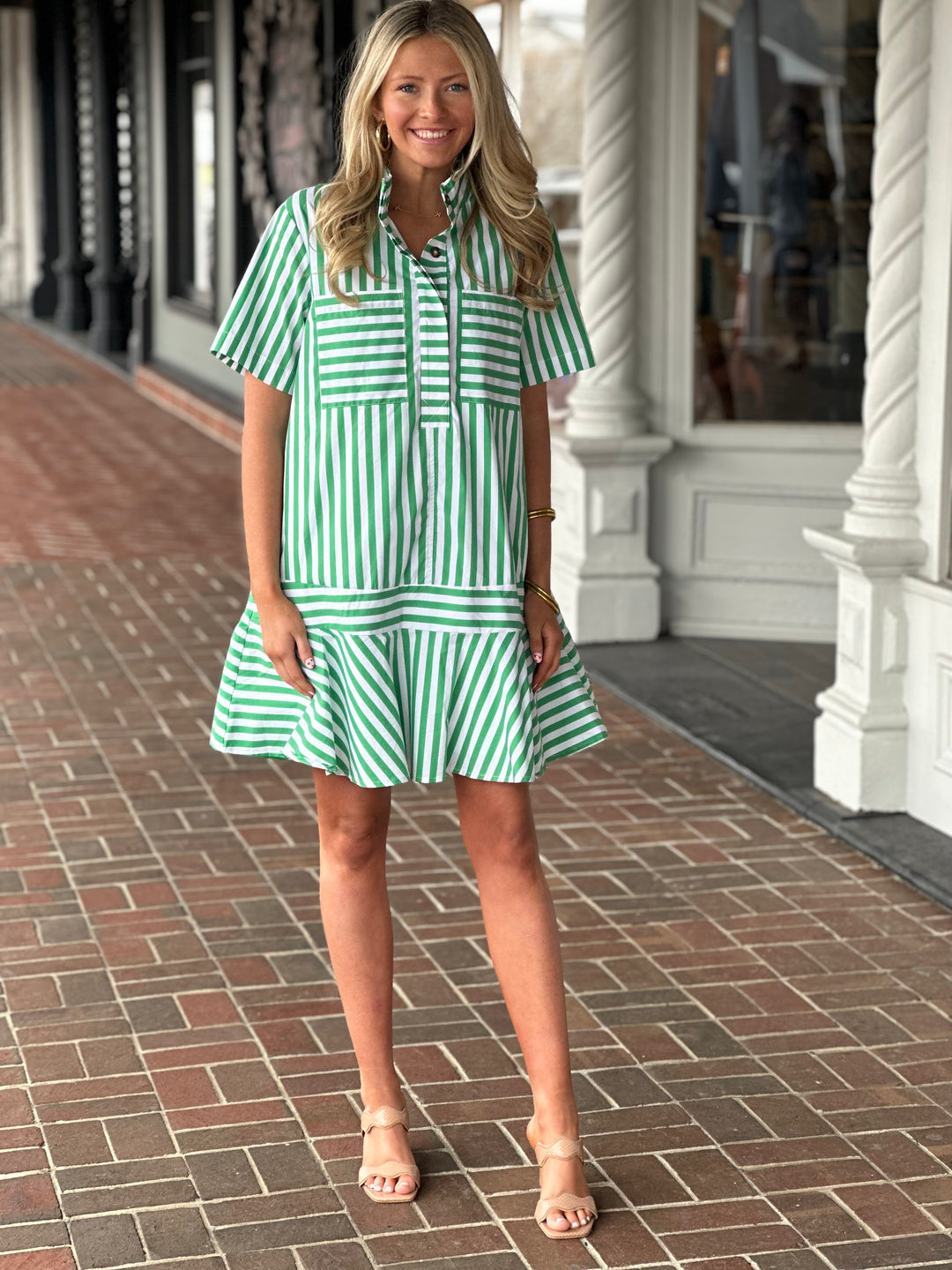 Calming Breeze Pullover Green Mini Dress