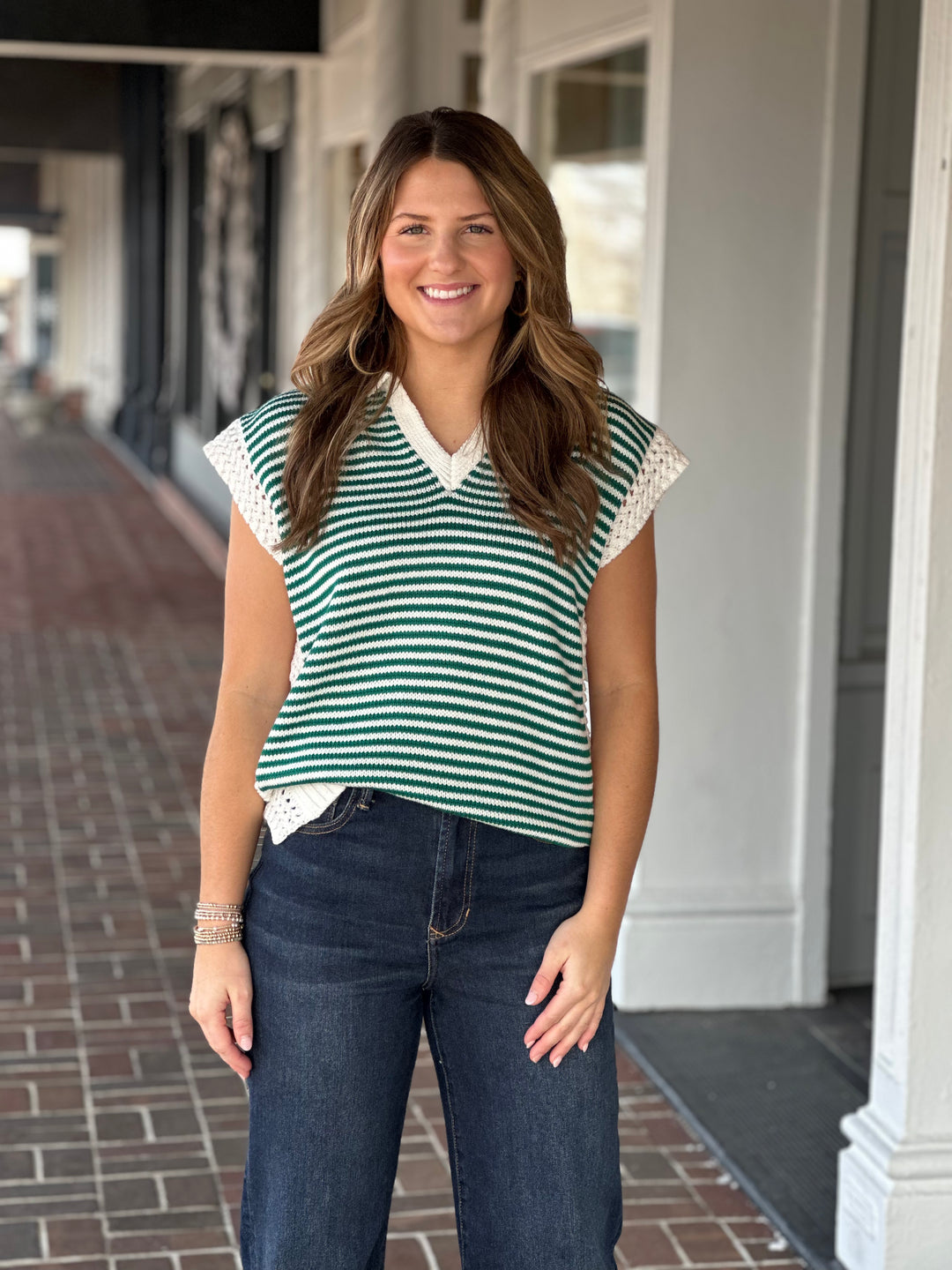 Giving It The Go Sweater Vest in Green