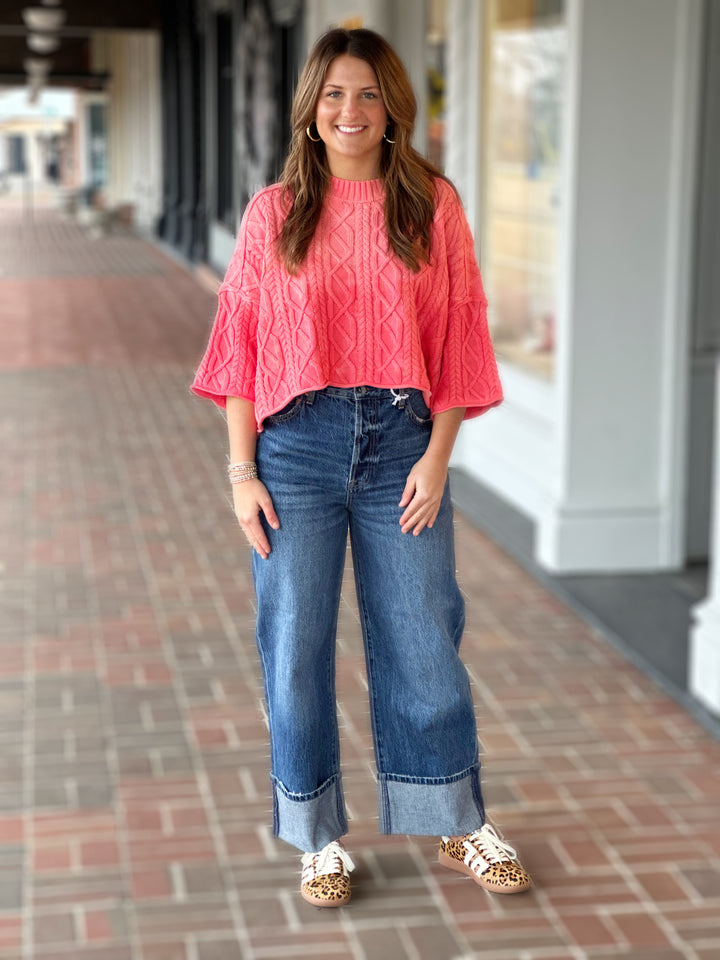 Free People Washed Ashore Sweater in Pink