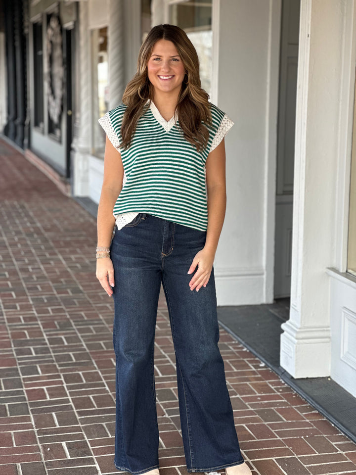 Giving It The Go Sweater Vest in Green