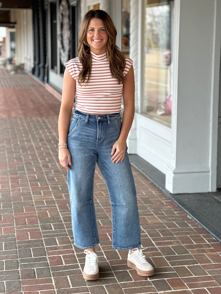 Sweet Blushing Pink Stripe Top