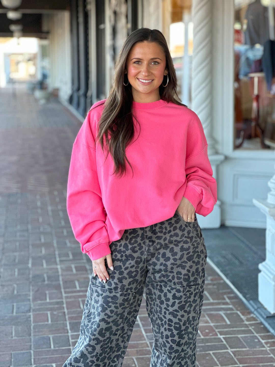 Going About My Day Pullover in Pink