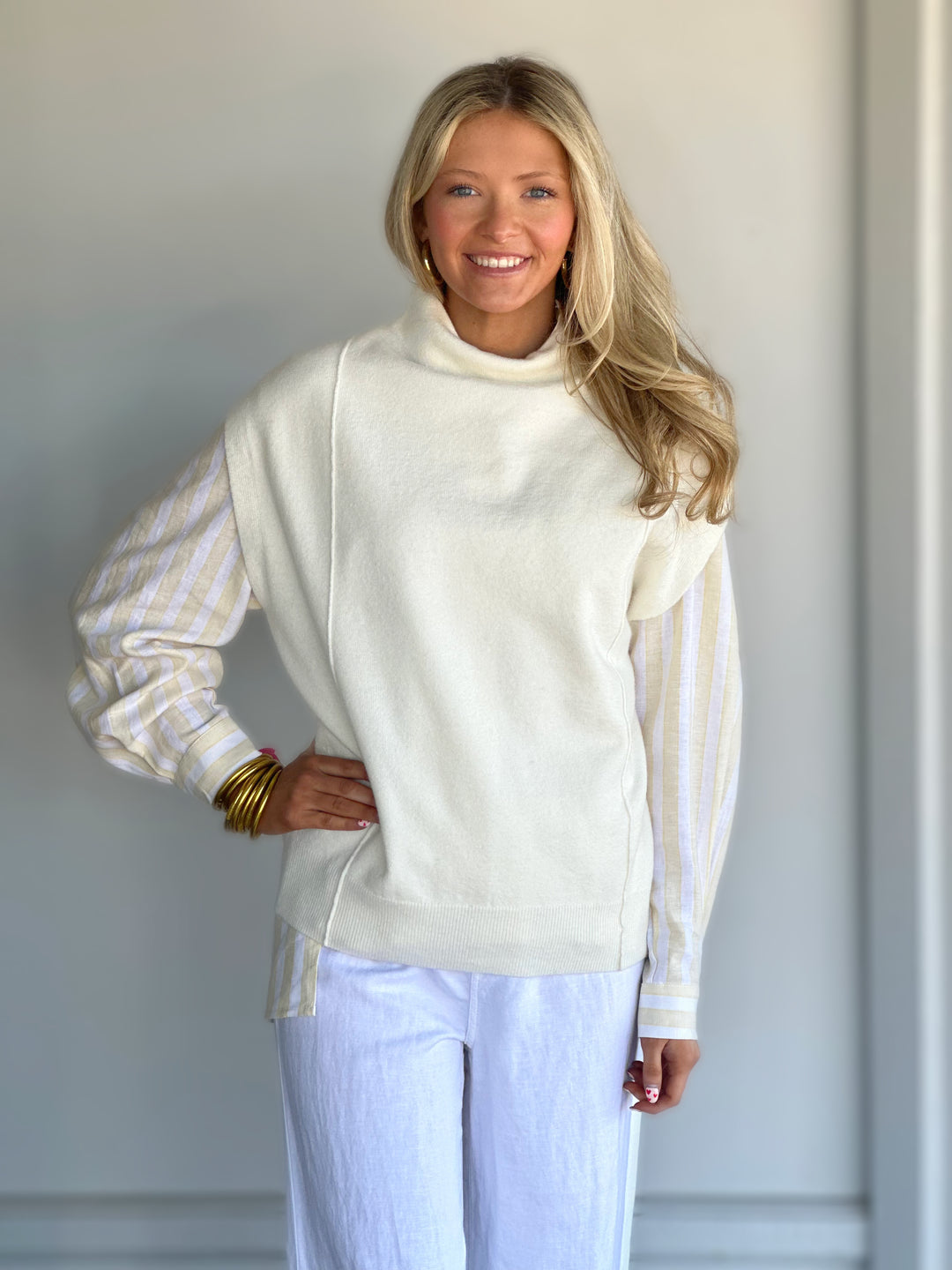 Same Feelings Cream Mock Neck Sweater