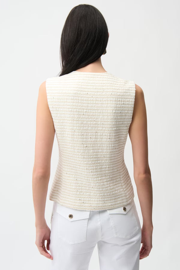 Joseph Ribkoff Sleeveless Casual Vest Style in Off-White